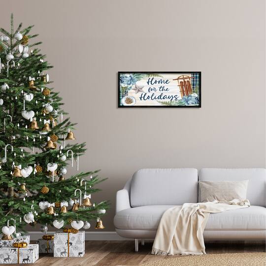 Stupell Industries Home For The Holidays Tartan Framed Giclee Art